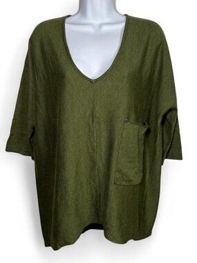Kerisma Wool Blend Raven Top in Olive Green